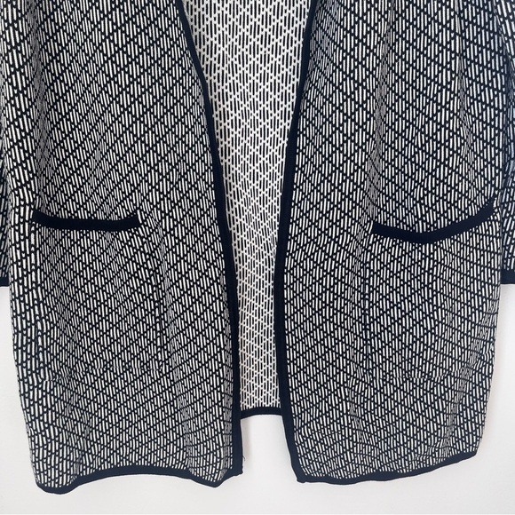 41 Hawthorne Black and White long Cardigan Sweater Size Small - Picture 2 of 9